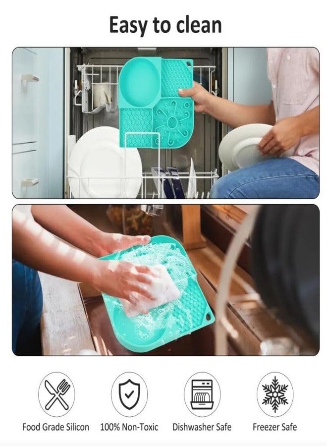 VishBin Lick Mat for Dogs and Cats, Licking Mat with Suction Cups for Dog Anxiety Relief, Cat Peanut Butter Lick Pad for Boredom Reducer,Enrichment Toy,Treat Mat Bathing Grooming - Multicolor - Image 5